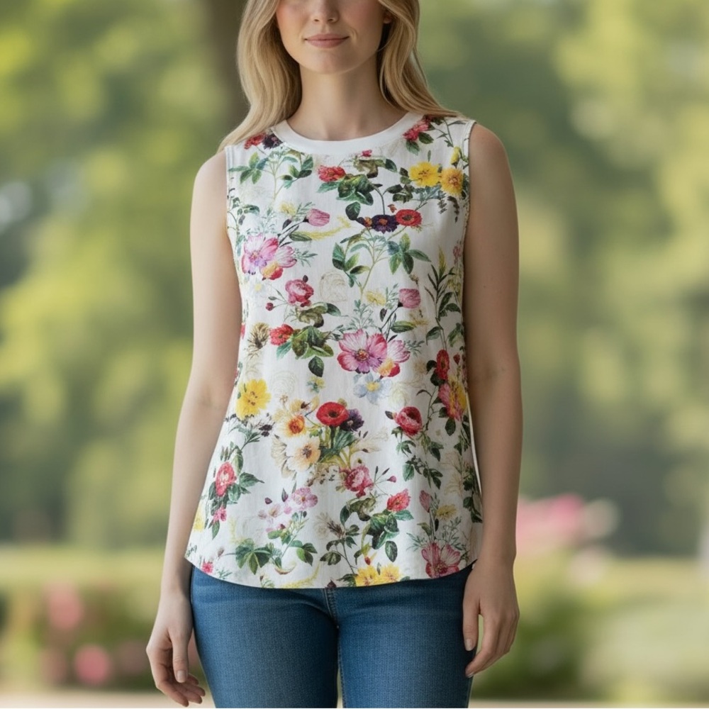 Floral Sleeveless Blouse